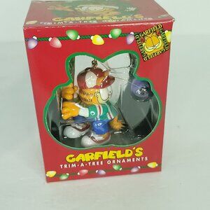 PAWS Garfield's Trim-A-Tree Baseball Christmas Ornament 1996 Vintage NEW